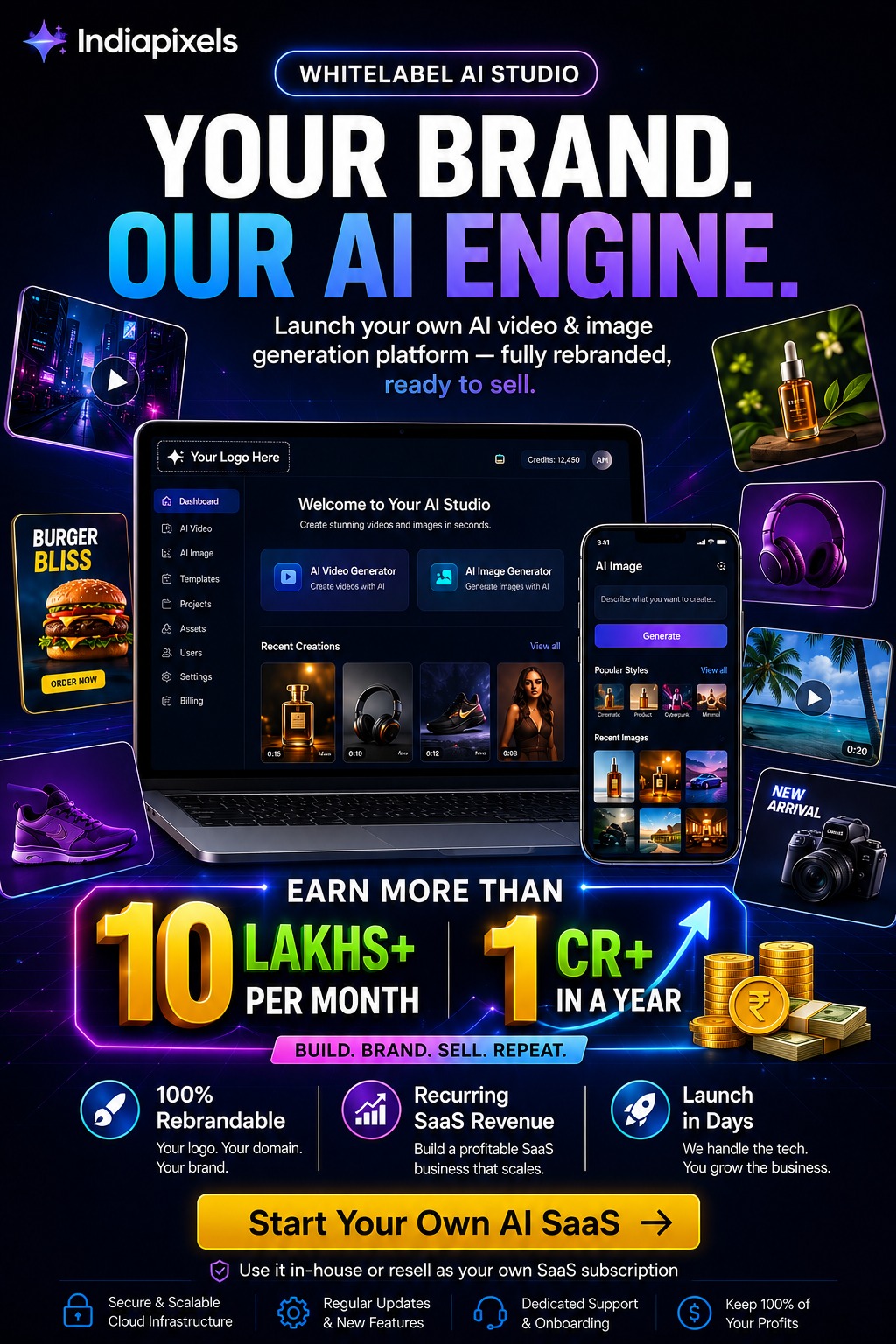 White label AI studio ad creative — earnings potential
